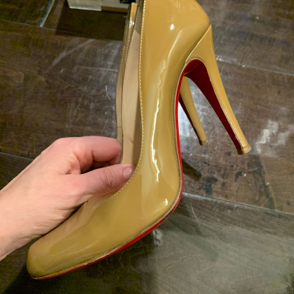 Camel patent Christian Louboutin Deco 100 heel 6.5 - Picture 4 of 8